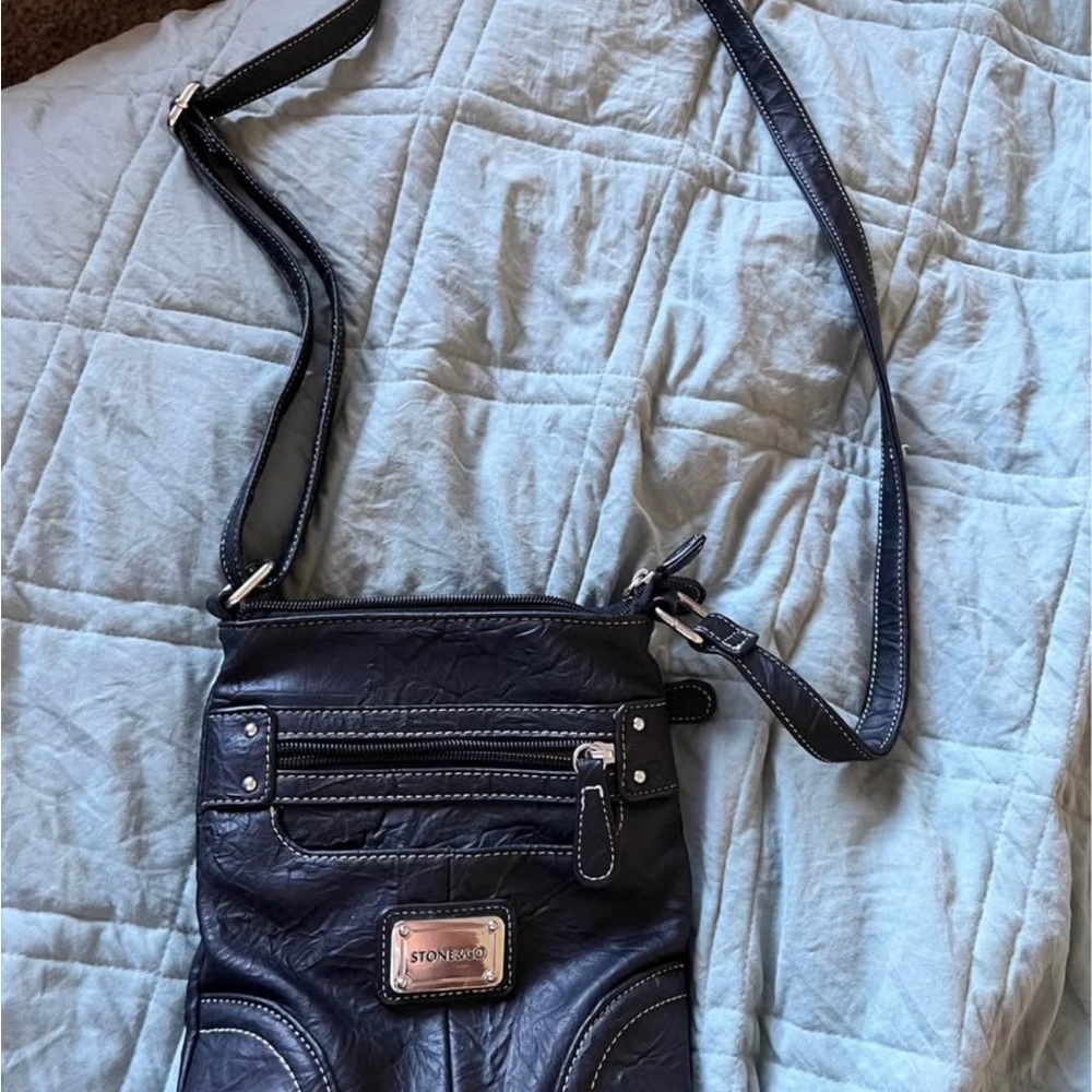 Stone & Co. Dark Leather Crossbody Bag
